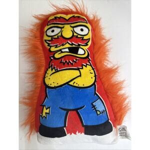 The Simpsons GROUNDSKEEPER WILLIE Plush Pillow Doll Universal Studios 14" TV Toy
